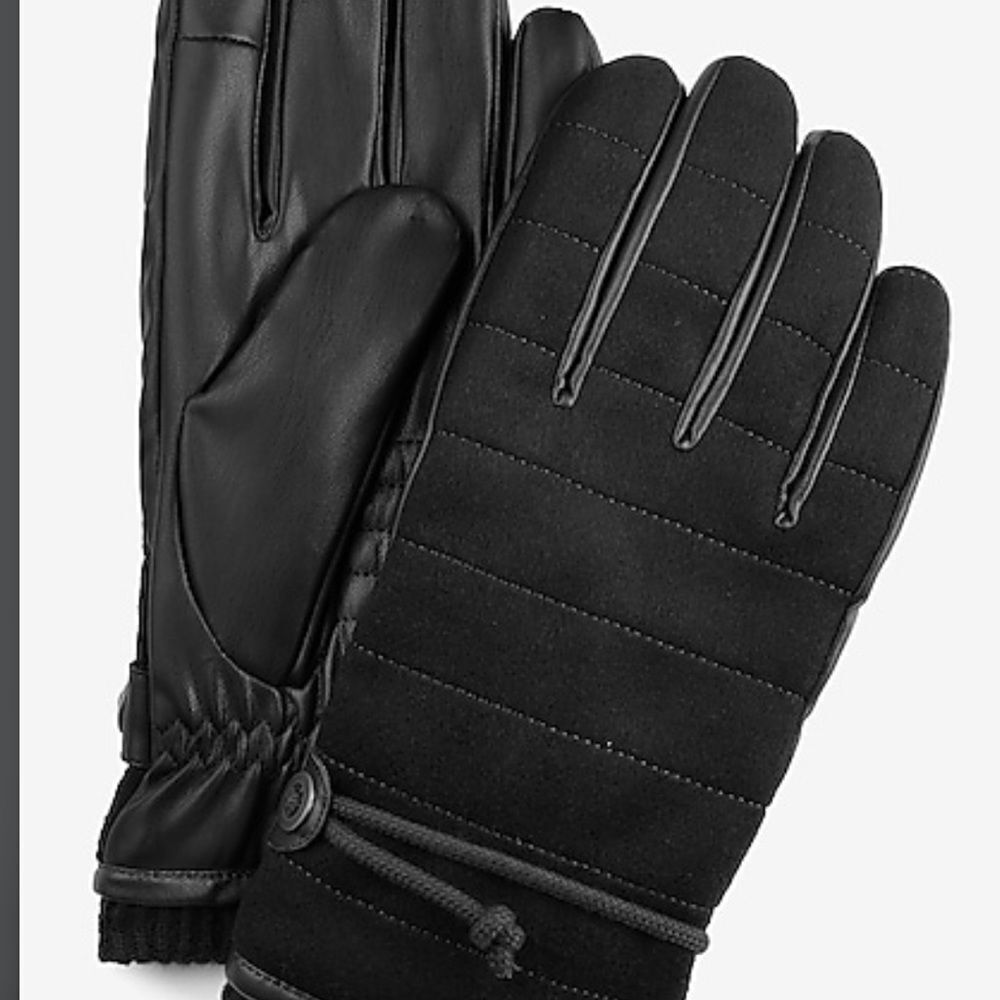 Express Black Puffer Gloves Black one size NWT IN PACKAGING UNOPENED
